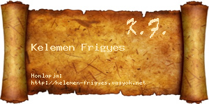 Kelemen Frigyes névjegykártya