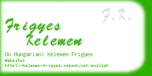 frigyes kelemen business card